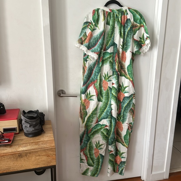 FARM Rio Forest Palm Linen Jumpsuit NWT - Picture 9 of 12